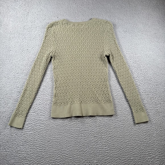 Tahari Sweater Womens M Pullover Long Sleeve Lightweight Stretchy Cotton Neutral - Picture 7 of 9
